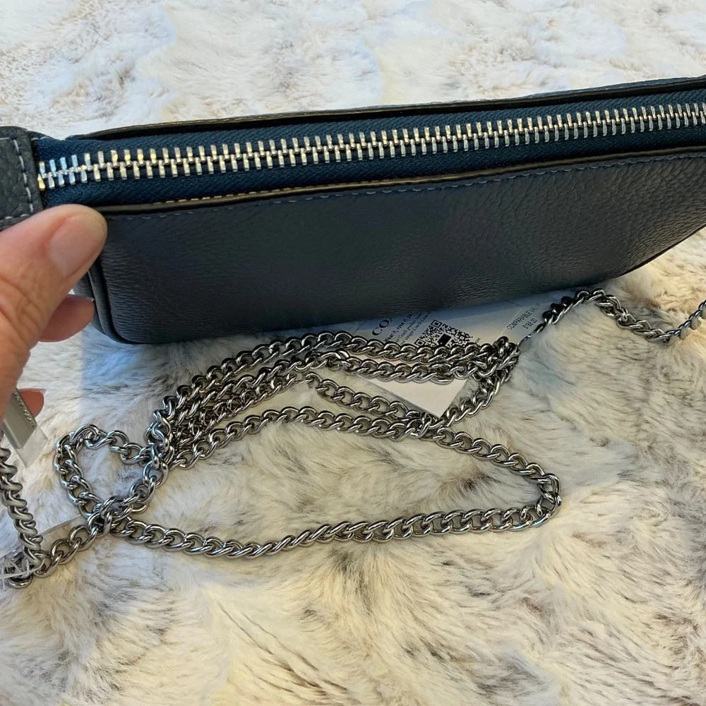 New Leather Coach Nolita 19 Bag With Coach Silver Shoulder Chain Strap - Picture 5 of 14